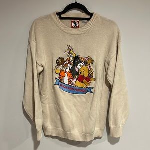 Mickey Inc Pooh and Friends Embroidered Sweater Size Medium